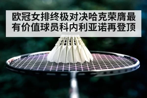 欧冠女排终极对决哈克荣膺最有价值球员科内利亚诺再登顶